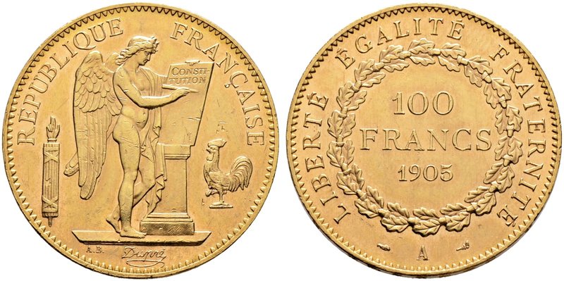 Frankreich-Königreich. Dritte Republik. 100 Francs 1905 -Paris-. Gad. 1137, Fr. ...