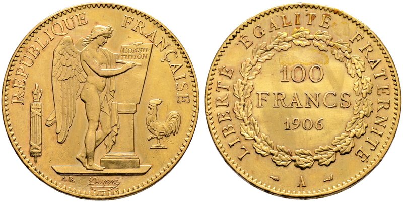 Frankreich-Königreich. Dritte Republik. 100 Francs 1906 -Paris-. Gad. 1137, Fr. ...