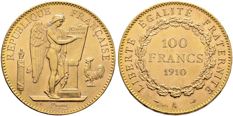 Frankreich-Königreich. Dritte Republik. 100 Francs 1910 -Paris-. Gad. 1137a, Fr....