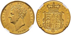 Großbritannien. George IV. 1820-1830. Sovereign 1826. Spink 3801, Fr. 377, Schl. 128. 8,00 g. In Plastikholder der NGC (slapped) mit der Bewertung AU ...