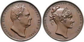 Großbritannien. William IV. 1830-1837. Bronzemedaille 1831 von W. Wyon (nach F. Chantrey), auf seine Krönung. Büste des Königs nach rechts / Büste sei...