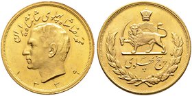 Iran-Pahlavi-Dynastie. Mohammad Reza Pahlavi Shah SH 1320-1358 / AD 1941-1979. 5 Pahlavi SH 1339 (1960). KM 1164, Fr. 99. 36,65 g Feingold
vorzüglich-...