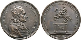 Italien-Kirchenstaat (Vatikan). Benedikt XIII. (Pier Francesco Orsini) 1724-1730. Bronzemedaille 1725 (AN I/II) von E. Hamerani, auf die Enthüllung de...