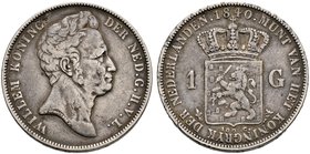 Niederlande-Königreich. Willem I. 1813-1840. Gulden 1840. KM 65, Schulman 278.
seltener Einzeltyp, minimale Kratzer, sehr schön