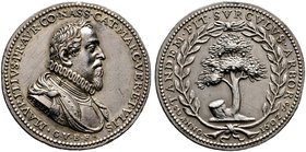 Niederlande-Nassau Oranien. Moritz von Oranien 1587-1625, Graf von Nassau, Statthalter der Niederlande. Silbermedaille 1602 von C. van Bloc, auf seine...