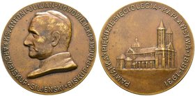 Polen. Zweite Polnische Republik 1918-1939. Bronzemedaille 1931 unsigniert, auf das 50-jährige Priester­jubiläum von Antoni Julian Nowowiejski (1858-1...