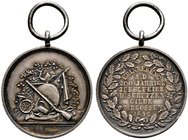 Polen-Drossen, Stadt. Tragbare Silbermedaille 1852 von Loos, auf die 200-Jahrfeier der hiesigen Schützengilde (heute Osno Lubuskie). Schützenembleme /...