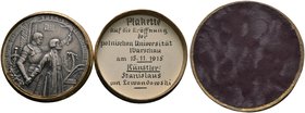 Polen-Warschau, Stadt. Einseitige, matt versilberte Bronzemedaille 1915 von S. Lewandowski, auf die Eröffnung der polnischen Universität Warschau am 1...