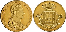 Portugal. Miguel I. 1828-1834. 4 Escudos (= Peca oder 7.500 Reis) 1830 -Lissabon-. Gomes 16.01, KM 397, Fr. 138, Schl. 48. 14,37 g. Auflage: 2.274 Exe...