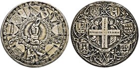 Schweiz-Eidgenossenschaft. Silberner Patenpfennig o.J. (1547/48) von J. Stampfer, der Eidgenössischen Stände für die Prinzessin Claudia von Frankreich...