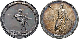 Ungarn. Franz Josef I. 1848-1916. Silbermedaille 1874 von A. Scharff, auf das Rennpferd "Kincsem" (Schätz­chen). Zur Sonne auffliegender Pegasus, oben...
