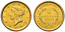USA. Golddollar 1851 -Philadelphia-. Liberty Head. Type 1. KM 73, Fr. 84. 1,65 g
sehr schön-vorzüglich