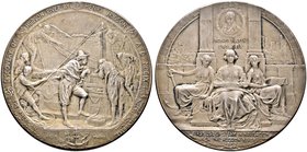 USA. Mattierte Silbermedaille o.J. (1909) von E. Fuchs, auf die 300-Jahrfeier der Entdeckung des Hudson- Rivers durch den Seefahrer Henry Hudson 1609 ...