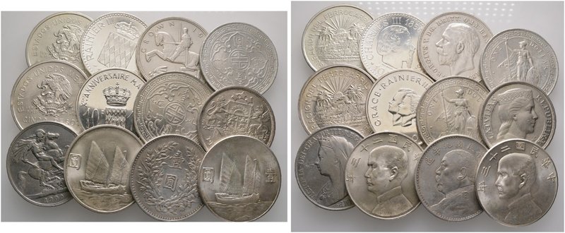 12 Stücke: GROSSILBERMÜNZEN. CHINA, Dollar 1920 (Yuan shih-kai) und 2x 1934 (Sun...
