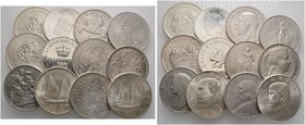 12 Stücke: GROSSILBERMÜNZEN. CHINA, Dollar 1920 (Yuan shih-kai) und 2x 1934 (Sun yat-sen); GROSSBRITANNIEN, Crown 1900 und 1935 sowie Tradedollar 1900...