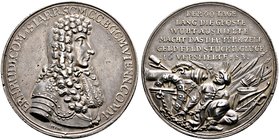 Haus Habsburg. Leopold I. 1657-1705. Silbermedaille 1683 von H.J. Wolrab, auf Ernst Rüdiger Graf Starhemberg und den Entsatz der Stadt Wien aus türkis...