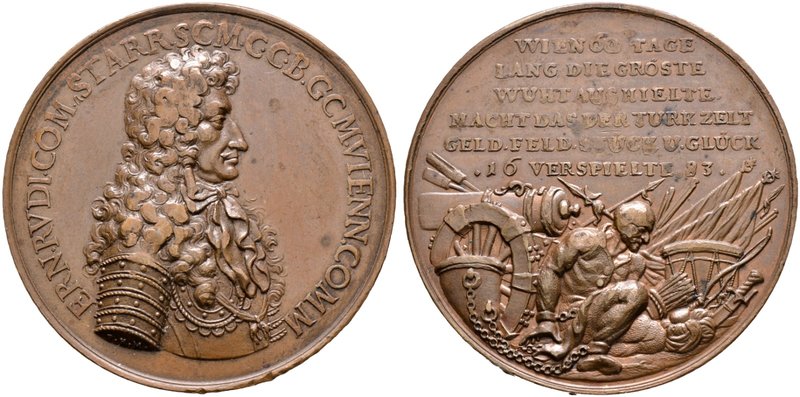 Haus Habsburg. Leopold I. 1657-1705. Bronzemedaille 1683 von P.H. Müller, auf Er...