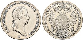 Haus Österreich. Franz I., Kaiser von Österreich 1804-1835. 1/2 Konventionstaler 1826 -Wien-. Her. 437, J. 197, Kahnt 331.
sehr schön-vorzüglich
