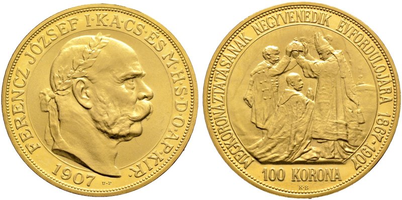 Haus Österreich. Franz Josef I., Kaiser von Österreich 1848-1916. 100 Kronen 190...