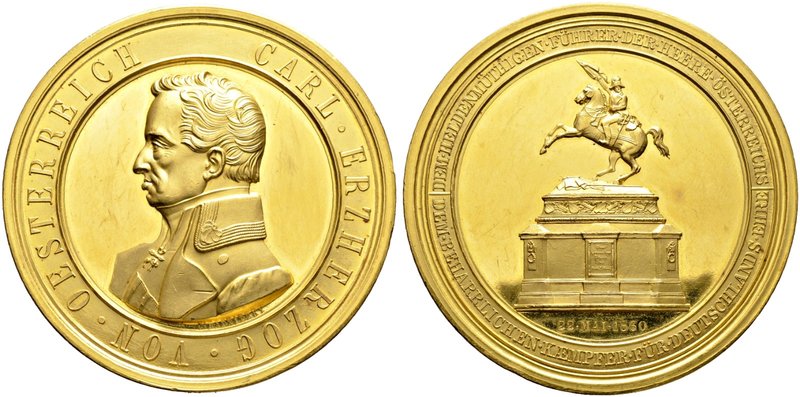 Haus Österreich. Goldmedaille zu 40 Dukaten. 1860 von C. Radnitzky, auf die Einw...