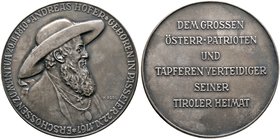 Haus Österreich. 1. Republik 1918-1938. Mattierte Silbermedaille o.J. (1935) von K. Perl, auf den Tiroler Freiheits­kämpfer Andreas Hofer (1767-1810)....