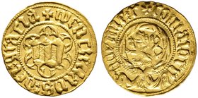 Böhmen. Wenzel III. (IV.) 1378-1419, Böhmischer König (Römischer König und Deutscher Kaiser). Gold­gulden o.J. -Prag-. +wenc [Doppelraute] ellavs [Dop...