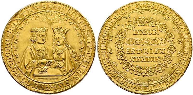 Böhmen. Ferdinand I. 1526-1564. Goldmedaille, sogen. Prager Judenmedaille o.J. (...