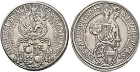 Salzburg, Erzbistum. Max Gandolph von Küenburg 1668-1687. Taler 1677. Zöttl 2000, Probszt 1660, Dav. 3508. -Walzenprägung-
kleines Graffitto auf dem R...