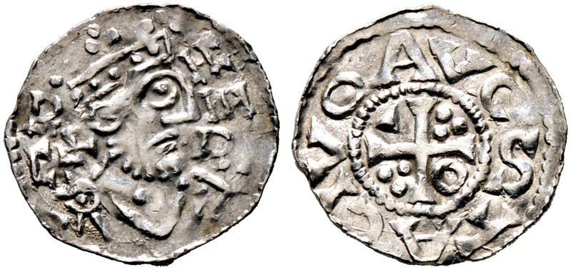 Augsburg, Reichsmünzstätte. Heinrich II. der Heilige 1009-1024, 2. Periode. Dena...