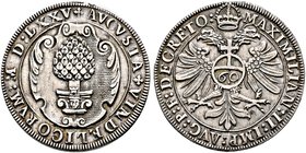 Augsburg, Stadt. Guldentaler zu 60 Kreuzer 1575. Ähnlich wie vorher. Forster 83, Fo./S. 112, Dav. 6.
attraktives Exemplar mit feiner Patina, vorzüglic...