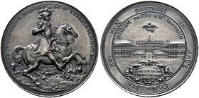 Baden-Baden. Ludwig Wilhelm 1677-1707. Mattierte Silbermedaille 1955 unsigniert, auf den 300. Geburtstag des Markgrafen und den Frieden von Rastatt. W...