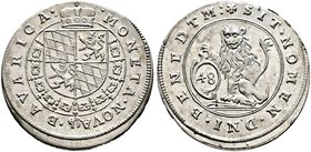 Bayern. Maximilian I. als Herzog 1598-1623. Kipper-12 Bätzner zu 48 Kreuzer o.J. Vierfeldiges Wappen im spanischen Schild mit Kurhut bedeckt und mit d...