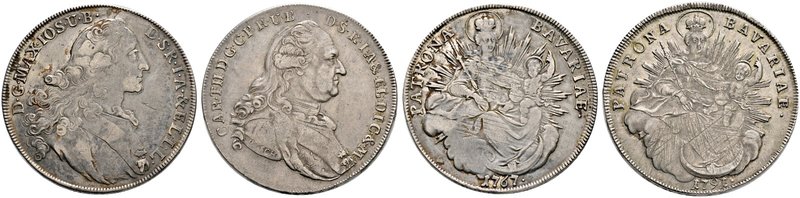 Bayern. Karl Theodor 1777-1799. Lot (2 Stücke): Madonnentaler 1791 -München- (Ha...