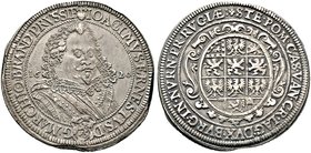 Brandenburg-Ansbach. Joachim Ernst 1603-1625. Taler 1620 -Fürth oder Nürnberg-. Brustbild im Harnisch mit breitem Spitzenkragen zwischen der geteilten...