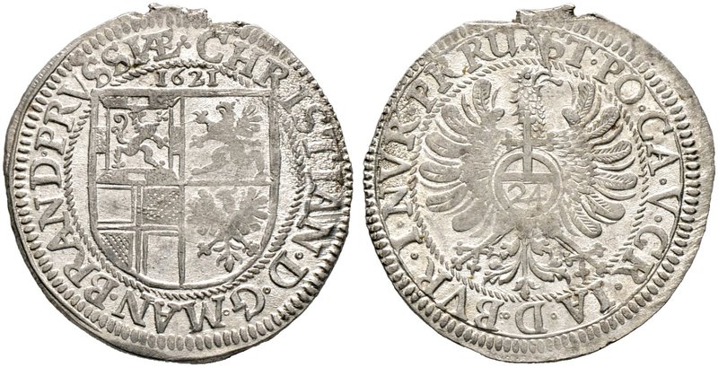 Brandenburg-Bayreuth. Christian 1603-1655. Kipper- 24 Kreuzer 1621 -Kulmbach-. S...