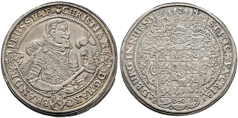 Brandenburg-Bayreuth. Christian 1603-1655. Taler 1624 (aus 1623 im Stempel geänd...