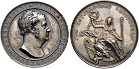 Brandenburg-Preußen. Friedrich Wilhelm IV. 1840-1861. Silberne Prämienmedaille o.J. (1850) unsigniert. Staatspreis­medaille für gewerbliche Leistungen...