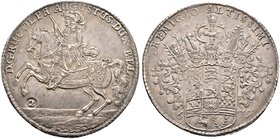 Braunschweig-Wolfenbüttel. Rudolf August 1666-1685. Löser zu 2 Taler 1679 -Zellerfeld-. Der Herzog mit federgeschmücktem Hut zu Pferd nach links reite...