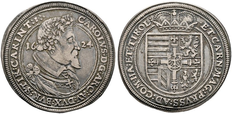 Deutscher Orden. Karl Erzherzog von Österreich 1618-1624. Taler 1624 -Nürnberg-....