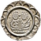 Donauwörth, königliche Münzstätte. Heinrich VI. 1190-1197. Brakteat. Wie vorher, jedoch von leicht abweichenden Stempeln mit auffallend kleineren Prop...