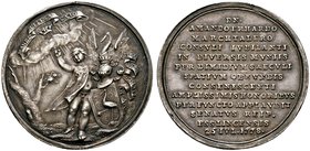 Esslingen, Stadt. Silbermedaille 1778 von J.M. Bückle (unsigniert), auf das 50-jährige Amtsjubiläum des Bürgermeisters Amandus Erhard Marchtaler. Mit ...