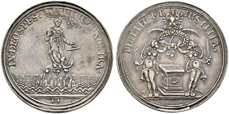 Frankfurt, Stadt. Silbermedaille o.J. (um 1625) von Lorenz Schilling. Auf einem ...