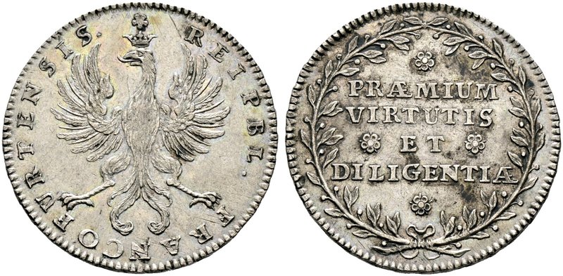 Frankfurt, Stadt. Silberne Schulprämienmedaille zu 1/2 Konventionstaler o.J. (17...