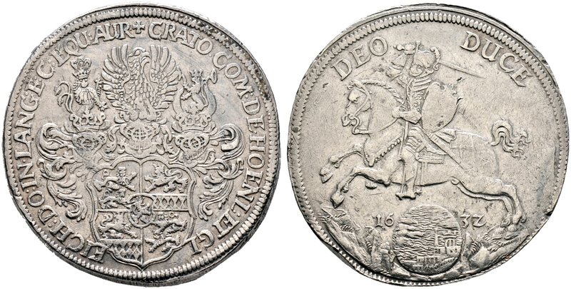Hohenlohe-Neuenstein'sche Hauptlinie. Graf Craft, allein 1610-1641. Taler 1632 -...
