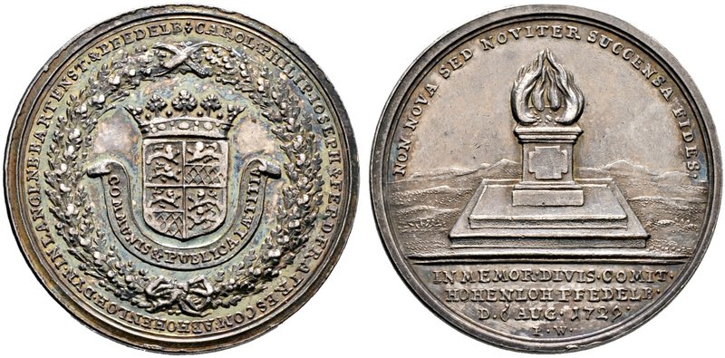 Hohenlohe-Bartenstein. Karl Philipp, Joseph und Ferdinand 1729-1763. Silbermedai...