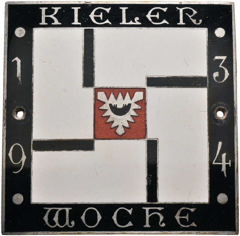 Kiel, Stadt. Einseitige Plakette 1934 vom Juwelier Hansen sen. (unsigniert) gefe...