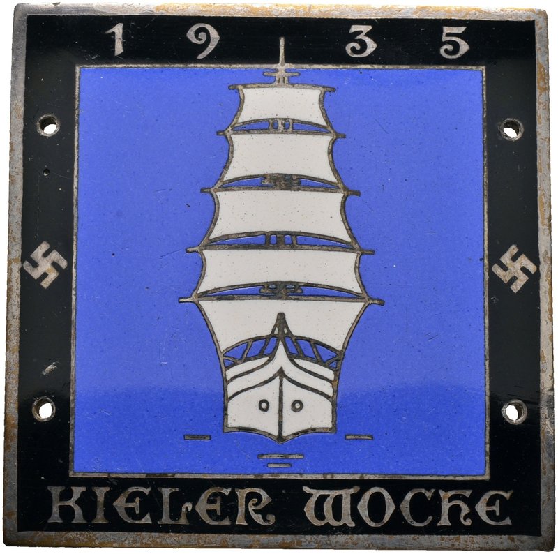 Kiel, Stadt. Einseitige Plakette 1935 vom Juwelier Hansen jun. gefertigt. Bronze...