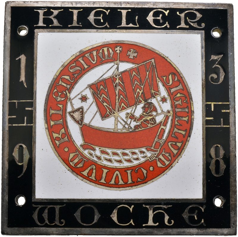 Kiel, Stadt. Einseitige Plakette 1938 vom Juwelier Hansen jun. gefertigt. Bronze...