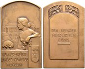 Stuttgart, Stadt. Bronzene Prämienplakette o.J. von Mayer und Wilhelm (unsigniert), des königlich württembergischen Landesgewerbe-Museums - für Spende...
