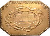 Stuttgart, Stadt. Einseitige, achteckige Bronzeplakette 1925 von G. Bredow (geprägt bei Mayer und Wilhelm). Automobilplakette der Autofahrt "Rund um d...